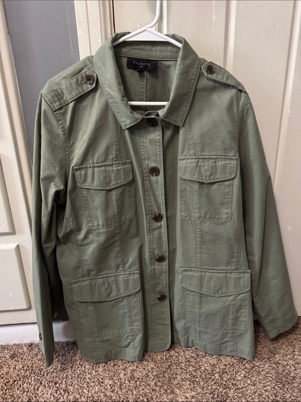 Talbots Military-Style Olive Utility Jacket